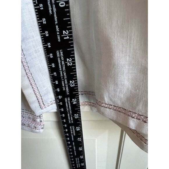 Grace Elements Linen Blouse Womens Medium Pink Silver Rhinestones‎ Tunic New - Picture 10 of 10